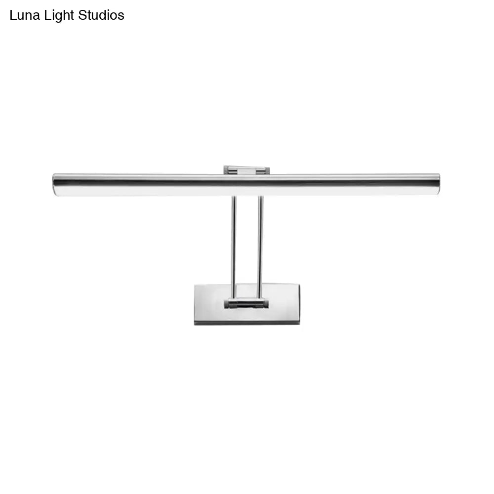 Led Stainless Steel Linear Vanity Fixture - Contemporary 16/21.5 Dia Wall Mounted Light For Bathroom