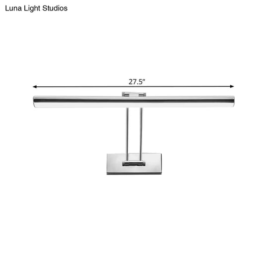 Led Stainless Steel Linear Vanity Fixture - Contemporary 16/21.5 Dia Wall Mounted Light For Bathroom