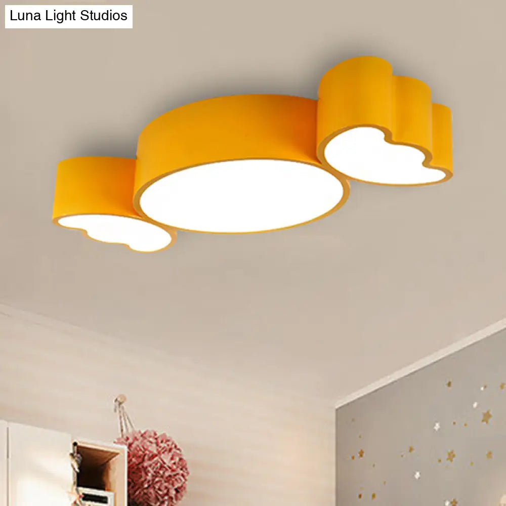 Led Sugar Shape Ceiling Light For Kids Room - Modern Flush Mount White 23.5In X 11In 3.5In