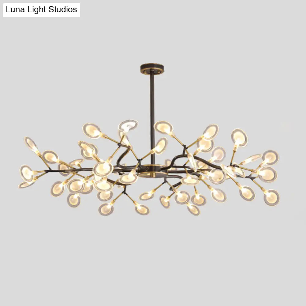 Modern Led Ceiling Chandelier: Tree Branch Design Metallic Finish 54 / Black A