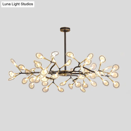 Modern Led Ceiling Chandelier: Tree Branch Design Metallic Finish 54 / Black A