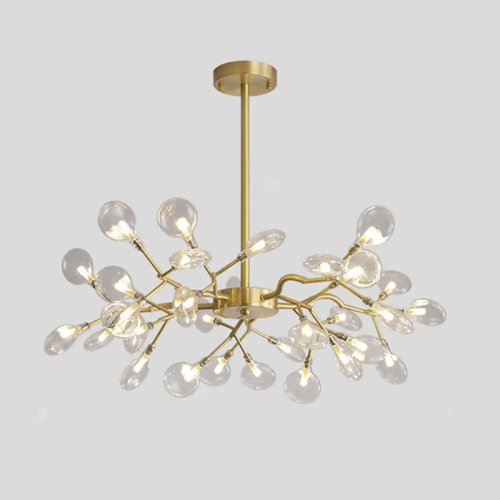 Led Tree Branch Ceiling Light: Postmodern Metallic Chandelier For Living Room 30 / Brass D