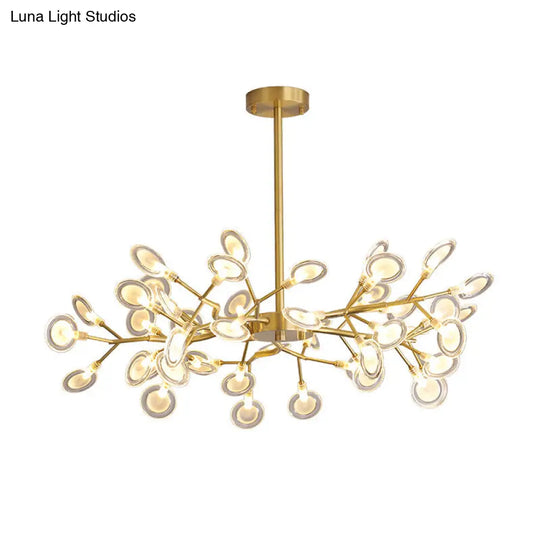 Modern Led Ceiling Chandelier: Tree Branch Design Metallic Finish