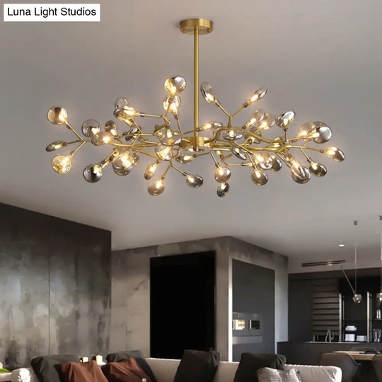 Modern Led Ceiling Chandelier: Tree Branch Design Metallic Finish