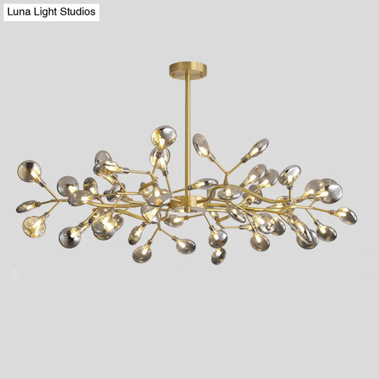 Modern Led Ceiling Chandelier: Tree Branch Design Metallic Finish 54 / Brass C