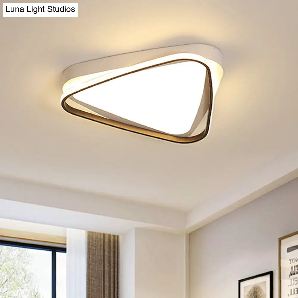 Led Triangle Ceiling Flush Mount White Acrylic Light Fixture For Bedroom Warm/White Lighting / Warm