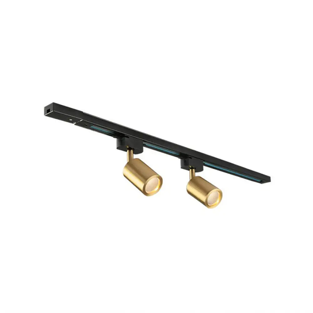 Led Tube Spotlight Track Lighting - Postmodern Metal Black & Gold Semi - Flush Ceiling Light 2 /