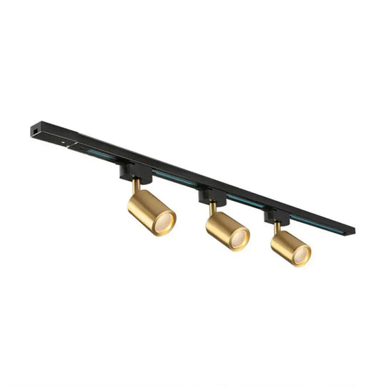 Led Tube Spotlight Track Lighting - Postmodern Metal Black & Gold Semi - Flush Ceiling Light 3 /