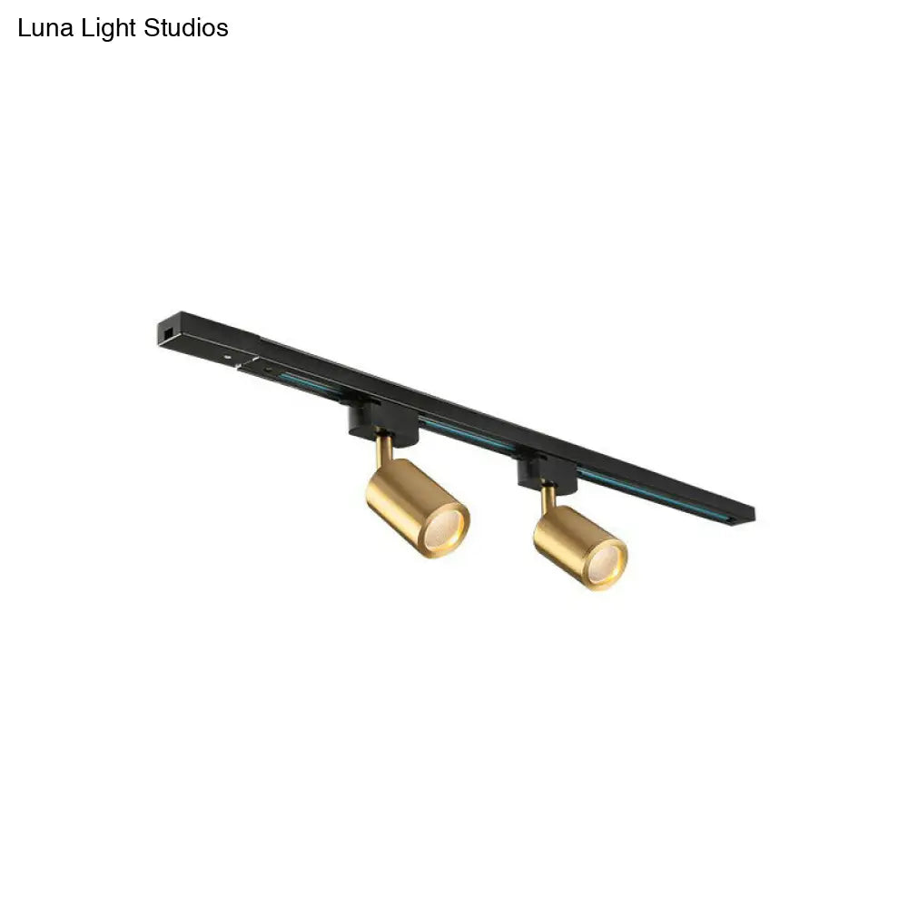 Led Tube Spotlight Track Lighting - Postmodern Metal Black & Gold Semi-Flush Ceiling Light 2 /