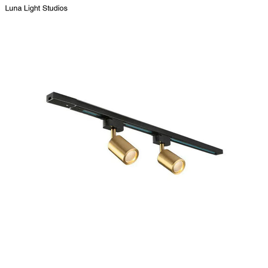 Led Tube Spotlight Track Lighting - Postmodern Metal Black & Gold Semi-Flush Ceiling Light 2 /