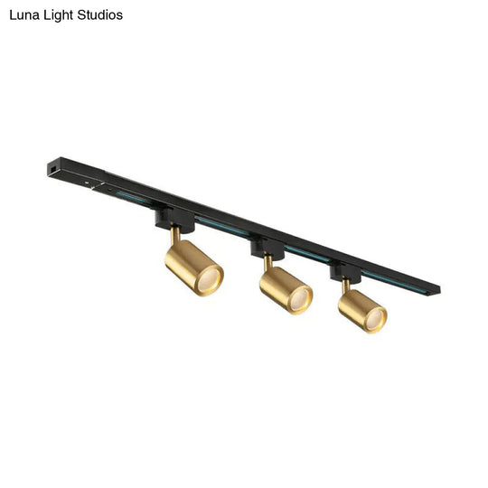 Led Tube Spotlight Track Lighting - Postmodern Metal Black & Gold Semi-Flush Ceiling Light 3 /
