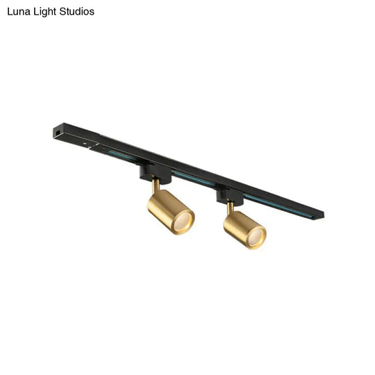 Led Tube Spotlight Track Lighting - Postmodern Metal Black & Gold Semi-Flush Ceiling Light 2 / Warm