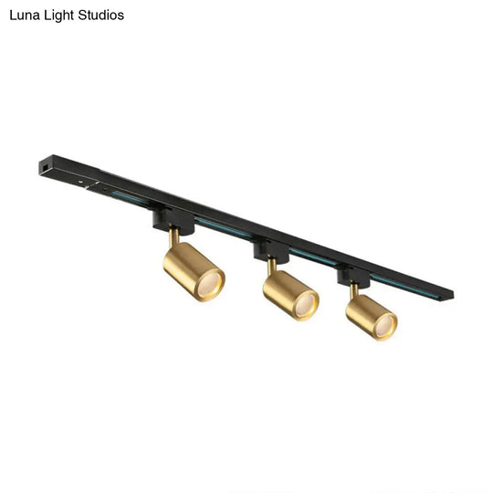 Led Tube Spotlight Track Lighting - Postmodern Metal Black & Gold Semi-Flush Ceiling Light 3 / Warm