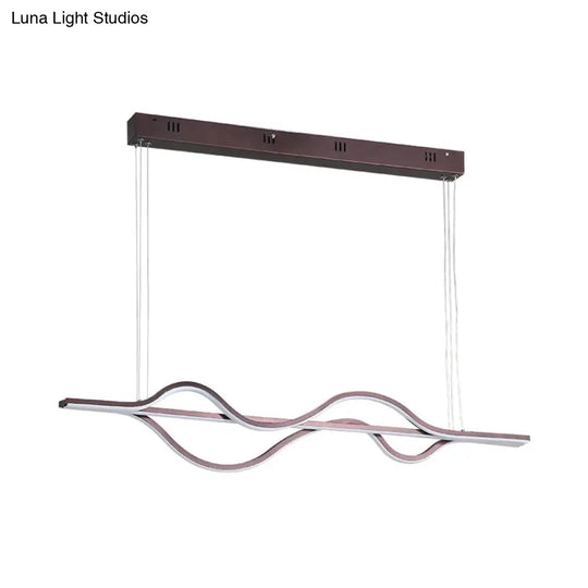 Led Twisting Acrylic Chandelier: Modern Black Pendant Light For Dining Room With Adjustable