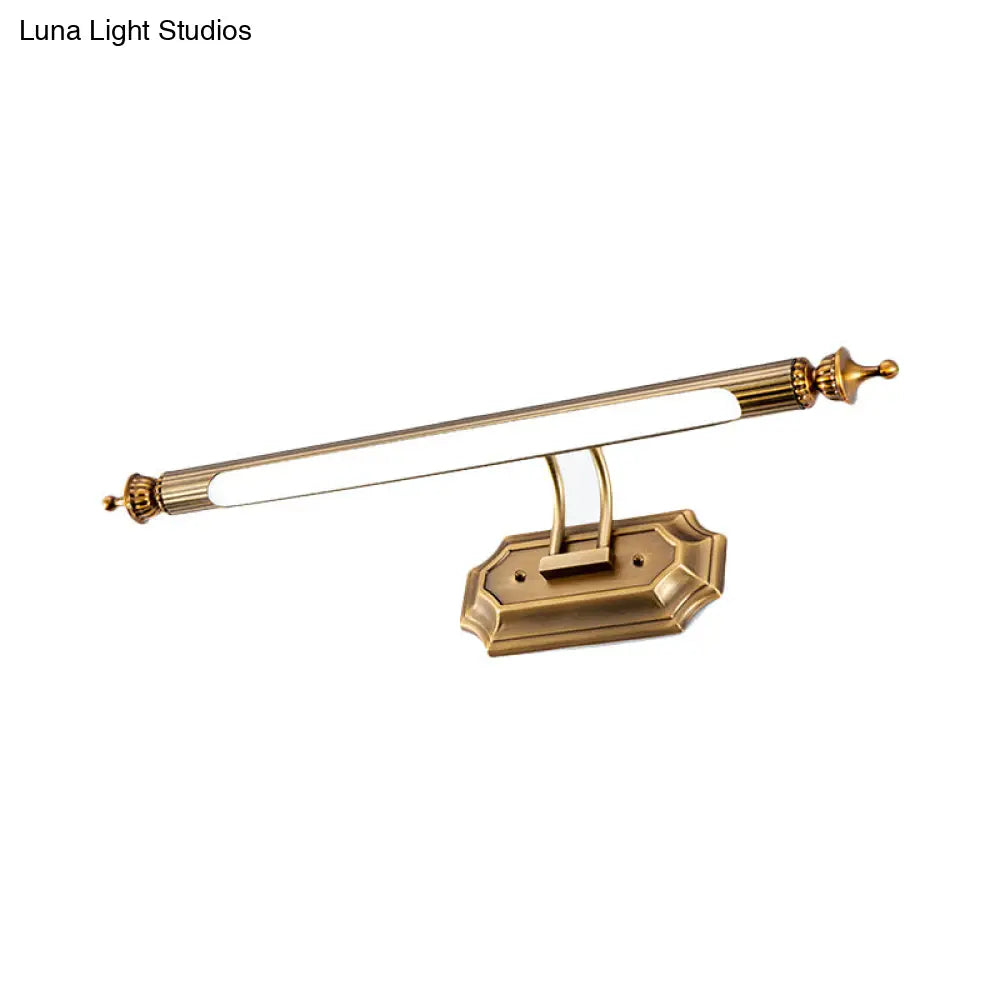 Led Vanity Light Fixture - Modernist Style With Brass Tubed Sconce Wall Warm/White Lighting 18.5/26