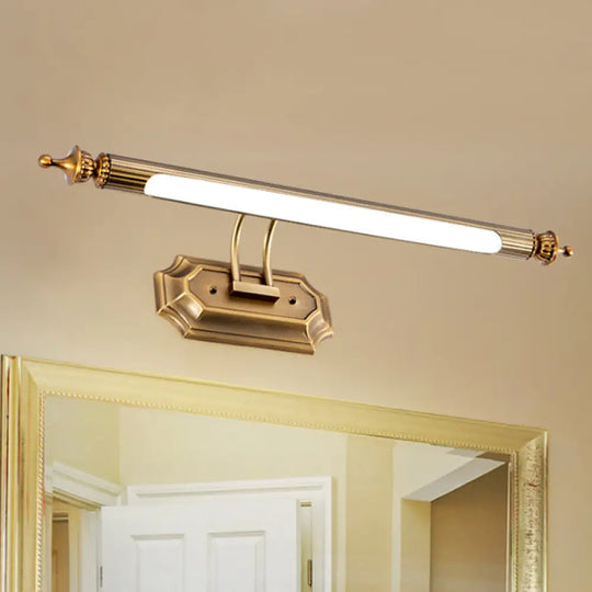 Led Vanity Light Fixture - Modernist Style With Brass Tubed Sconce Wall Warm/White Lighting 18.5/26