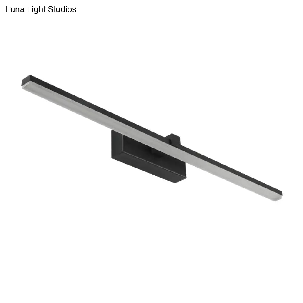 Led Vanity Light Fixture With Straight Metal Shade And Warm/White For Shower Room Wall - Simple