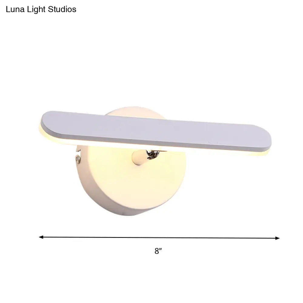 Led Vanity Lighting Fixture - Modern White Wall Lamp For Bathroom With Natural/Warm Light