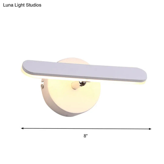 Led Vanity Lighting Fixture - Modern White Wall Lamp For Bathroom With Natural/Warm Light