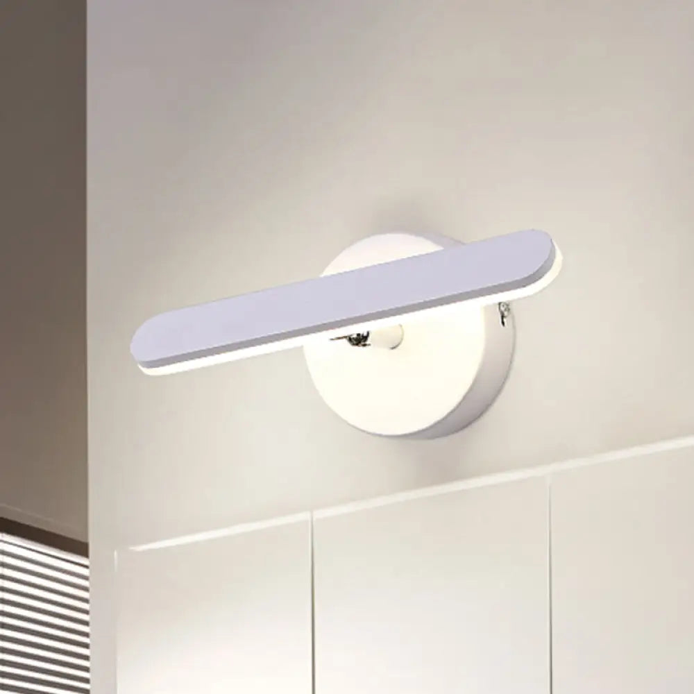 Led Vanity Lighting Fixture - Modern White Wall Lamp For Bathroom With Natural/Warm Light / Warm