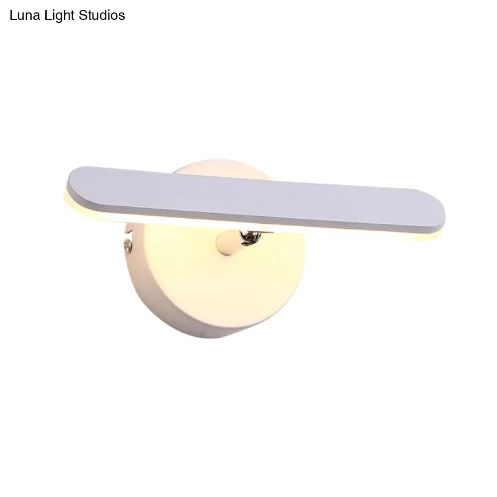 Led Vanity Lighting Fixture - Modern White Wall Lamp For Bathroom With Natural/Warm Light