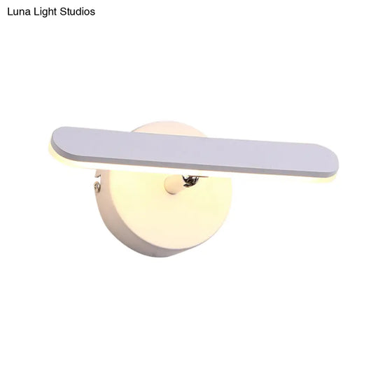 Led Vanity Lighting Fixture - Modern White Wall Lamp For Bathroom With Natural/Warm Light