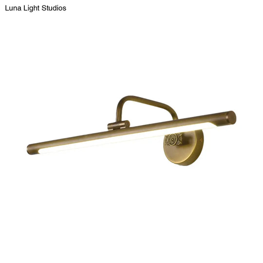 Led Wall Light Fixture In Black/Antique Brass With Traditional Metal Linear Design -