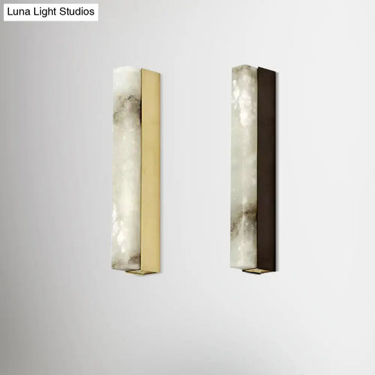 Led Wall Lighting Simplicity: Rectangular Mica Living Room Sconce