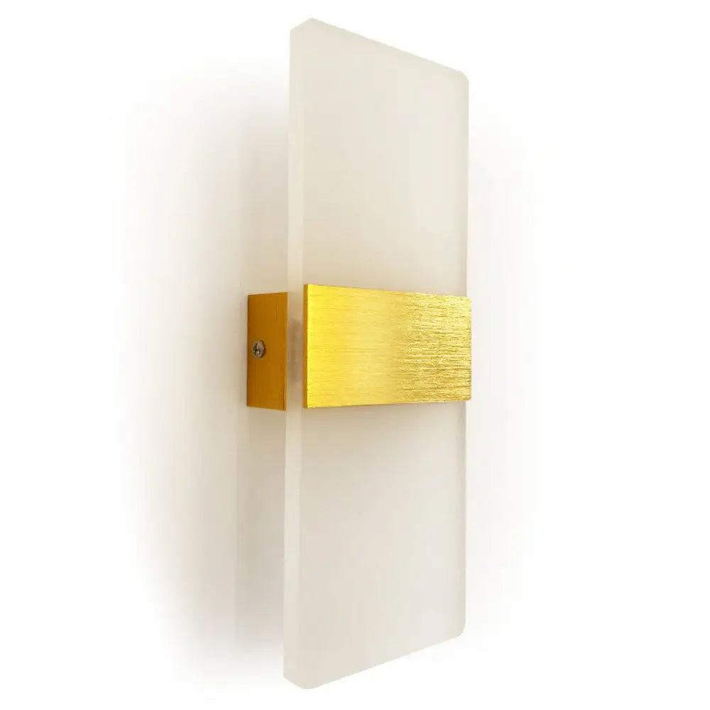 Led Wall Sconce Light With Acrylic Simplicity For Corridors Gold / White