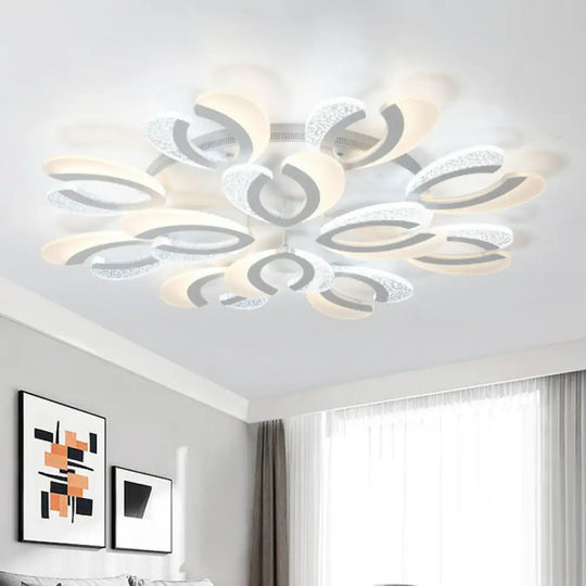Led White Flush Ceiling Light – Stylish V - Shaped Acrylic Fixture For Modern Living Room 12 /