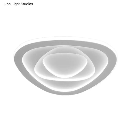 Led White Flush Mount Ceiling Lamp With Modern Acrylic Shade - 16/19.5 For Bedroom