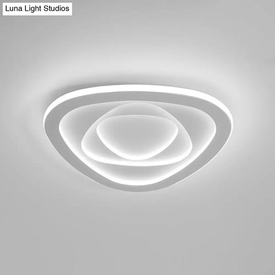 Led White Flush Mount Ceiling Lamp With Modern Acrylic Shade - 16/19.5 For Bedroom