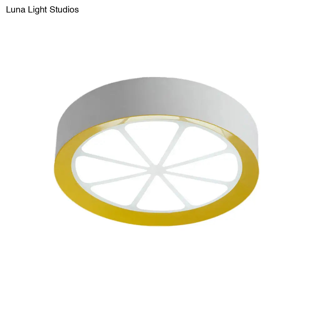 Lemon Kids Acrylic Led Flushmount Light In Warm/White - Ceiling Mount White