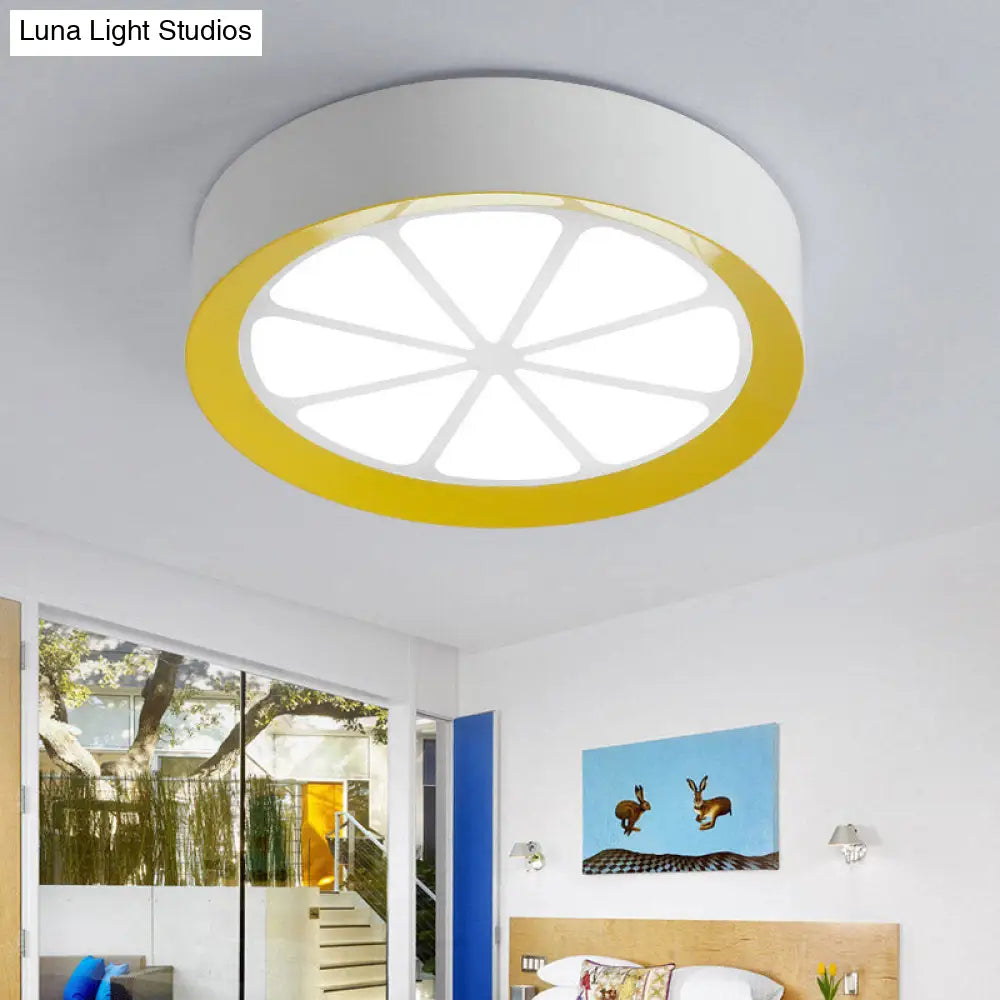 Lemon Kids Acrylic Led Flushmount Light In Warm/White - Ceiling Mount White /