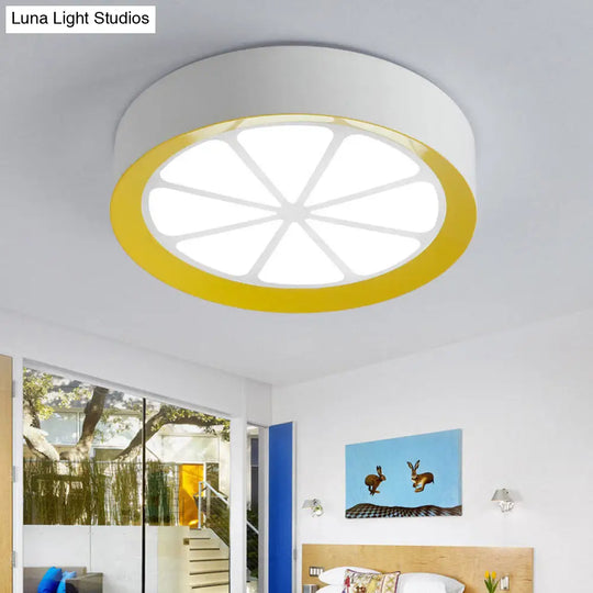 Lemon Kids Acrylic Led Flushmount Light In Warm/White - Ceiling Mount White /