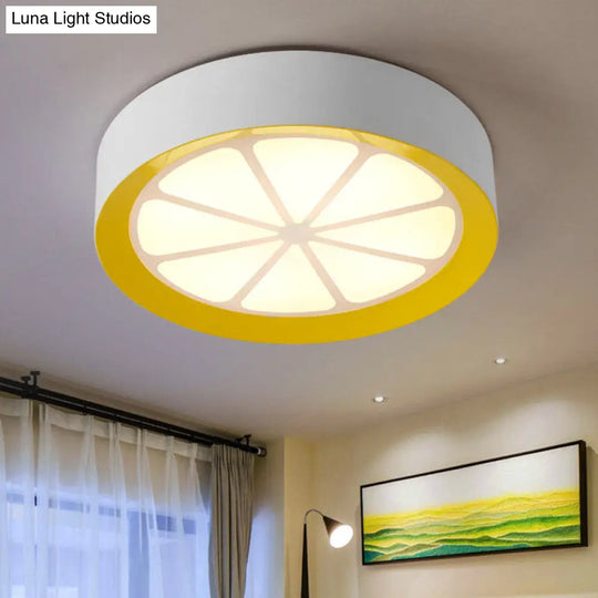 Lemon Kids Acrylic Led Flushmount Light In Warm/White - Ceiling Mount White