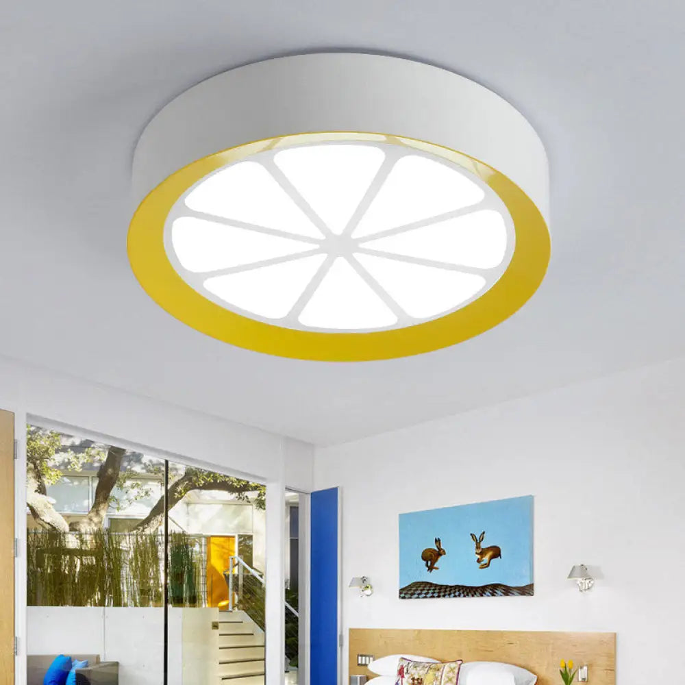 Lemon Kids Acrylic Led Flushmount Light In Warm/White - Ceiling Mount White /