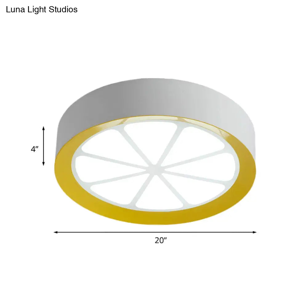 Lemon Kids Acrylic Led Flushmount Light In Warm/White - Ceiling Mount White