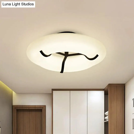 Lifebuoy White Child Playroom Ceiling Lamp - Led Flush Mount Light Fixture