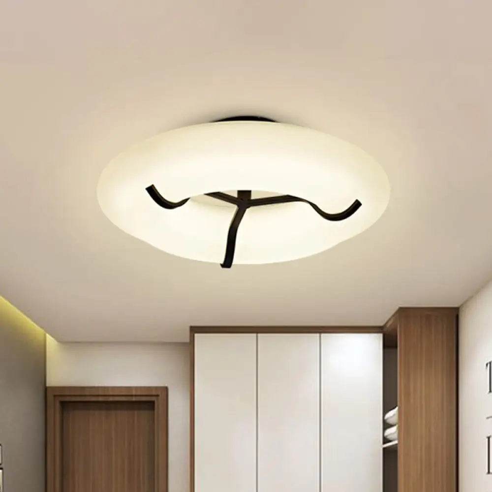 Lifebuoy White Child Playroom Ceiling Lamp - Led Flush Mount Light Fixture