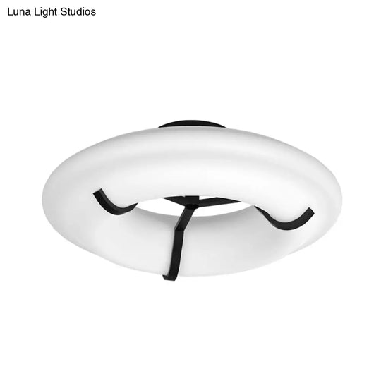 Lifebuoy White Child Playroom Ceiling Lamp - Led Flush Mount Light Fixture