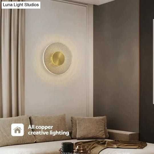 Light Luxury Modern Living Room Bedroom Copper Wall Lamp Lamps