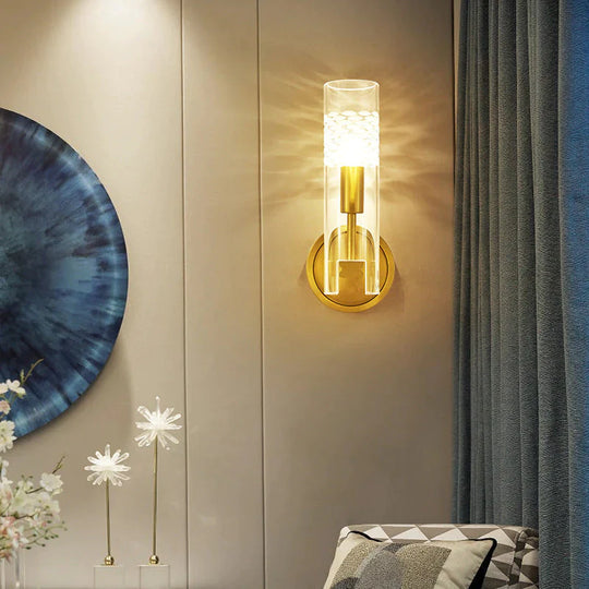 Light Luxury New Study Room Bedside Corridor Full Copper Wall Lamp