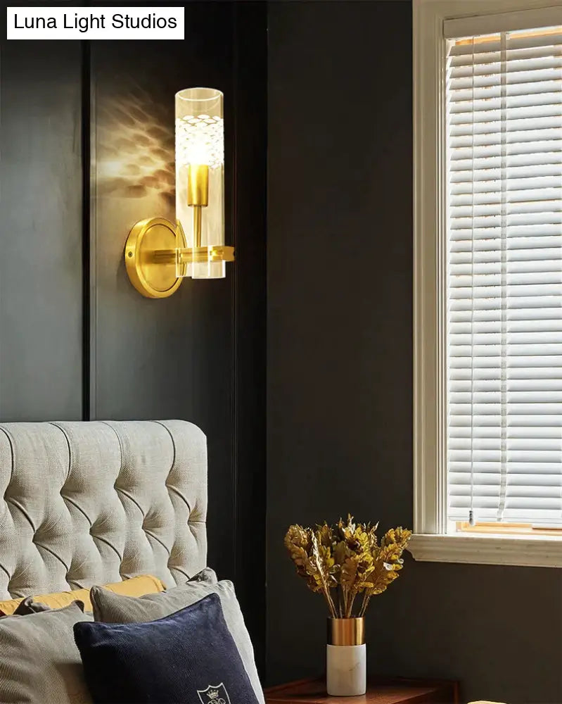 Light Luxury New Study Room Bedside Corridor Full Copper Wall Lamp Single head / Without light source Copper Wall Lamps