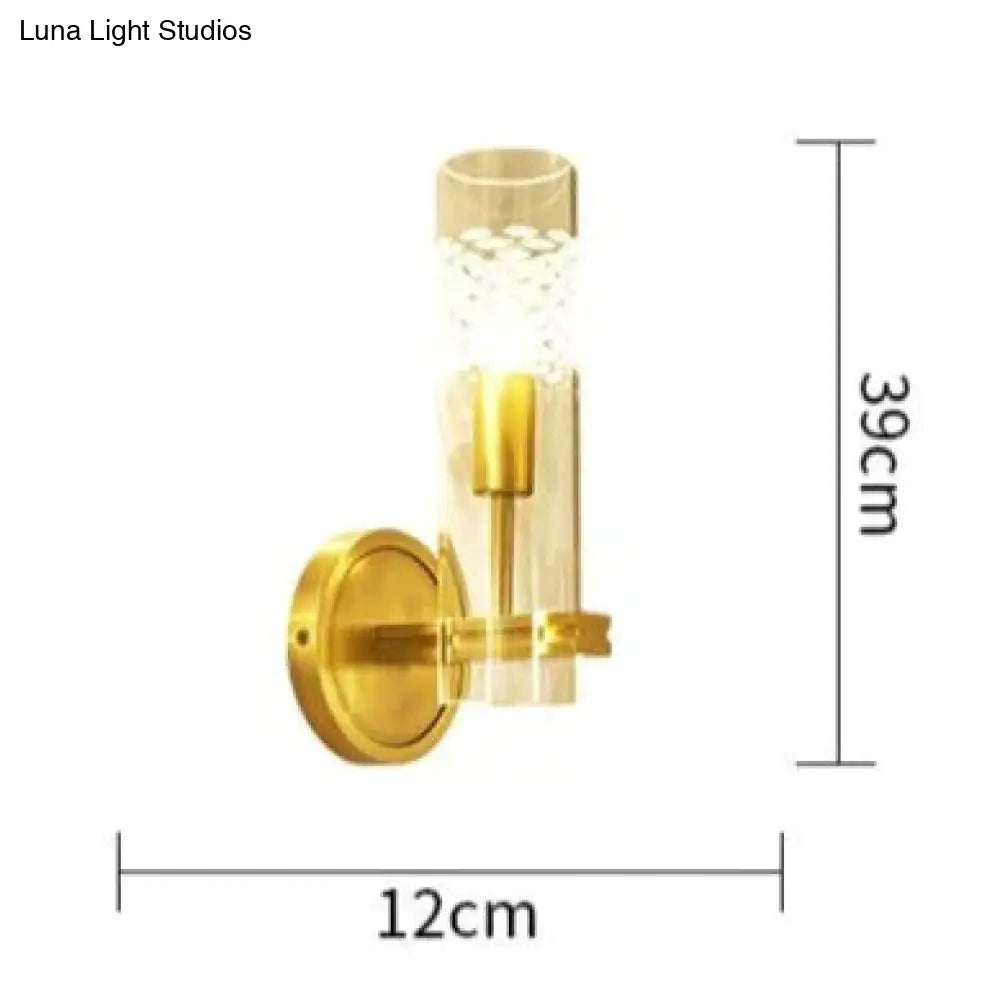 Light Luxury New Study Room Bedside Corridor Full Copper Wall Lamp Single head / Without light source Copper Wall Lamps