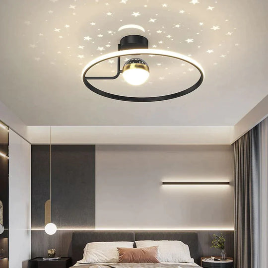 Light Luxury Romantic Starry Sky Bedroom Ceiling Lamp Moon Led