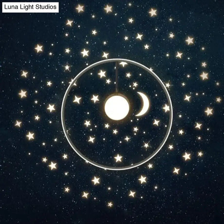 Light Luxury Romantic Starry Sky Bedroom Ceiling Lamp Moon LED Lamp Ceiling