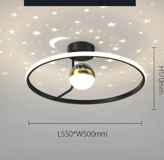 Light Luxury Romantic Starry Sky Bedroom Ceiling Lamp Moon LED Lamp