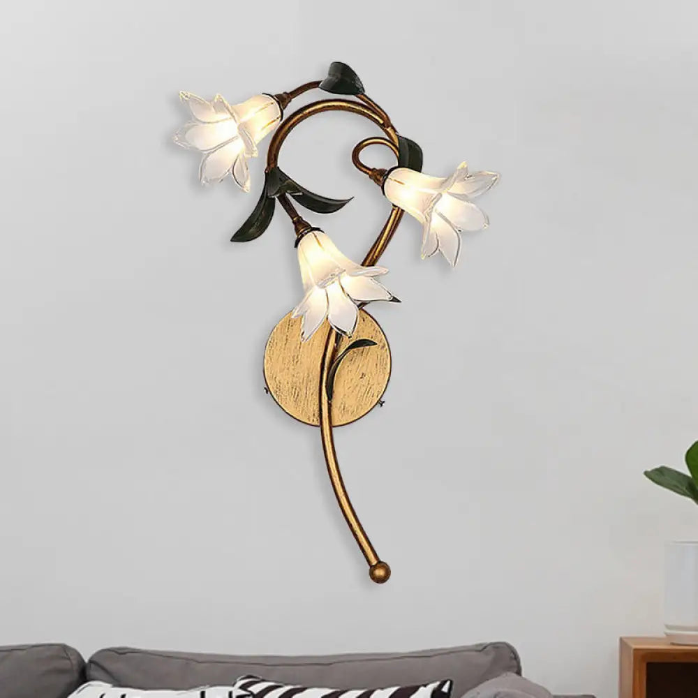 Lily Metal Sconce Lamp - Romantic Led Wall Mounted Light Fixture In White/Pink White