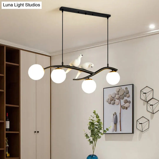 Linear Island Pendant Light With Modern Minimalist Design And Glass Shade For Dining Table - Stylish